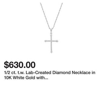 Belk 1/2 ct. t.w. lab-created diamond necklace in 10k white gold with 18" rope chain offer