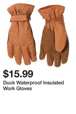 Tractor Supply Company Duck waterproof insulated work gloves offer