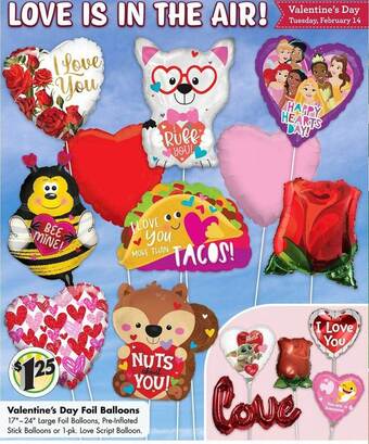 Dollar Tree Valentine's day foil balloons offer