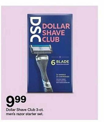 Target Dollar shave club 3-ct. men's razor starter set offer