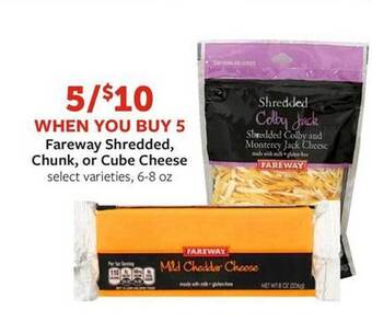 Fareway Fareway shredded, chunk or cube cheese offer
