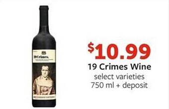 Fareway 19 crimes wine offer