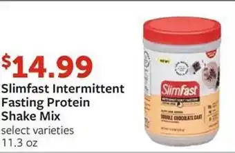 Fareway Slimfast intermittent fasting protein shake mix offer