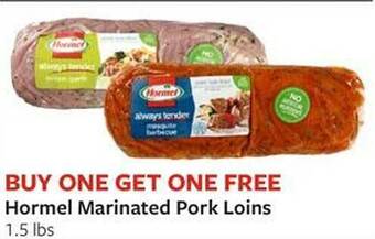 Fareway Hormel marinated pork loins offer