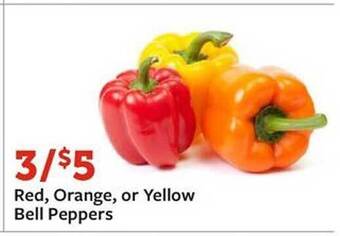 Fareway Red, orange or yellow bell peppers offer