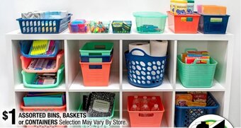 Dollar Tree Assorted Bins,Baskets or Containers offer