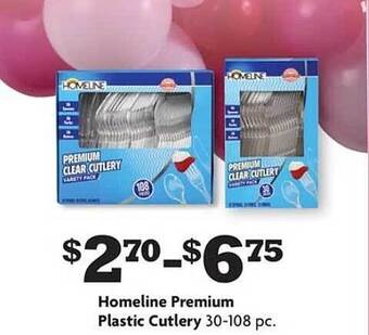 Family Dollar Homeline premium plastic cutlery offer