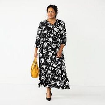 Kohl's Plus size croft & barrow® ruffle hem maxi dress offer