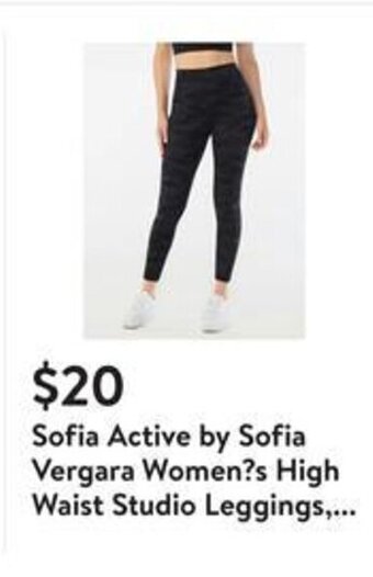 Walmart Sofia Active by Sofia Vergara Women's High Waist Studio Leggings,... offer