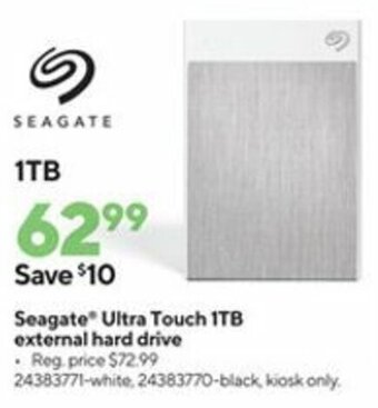 Staples Seagate Ultra Touch 1TB External Hard Drive offer