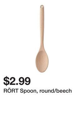 Ikea Rört spoon, round/beech offer