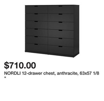 Ikea Nordli 12-drawer chest, anthracite, 63x57 1/8 " offer
