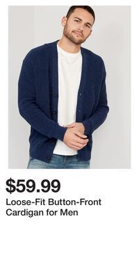 Old Navy Loose-fit button-front cardigan for men offer