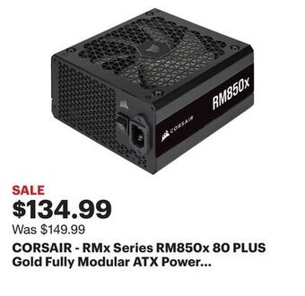 Best Buy Corsair - rmx series rm850x 80 plus gold fully modular atx power supply - black offer