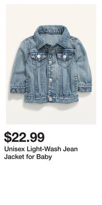 Old Navy Unisex light-wash jean jacket for baby offer