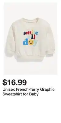 Old Navy Unisex french-terry graphic sweatshirt for baby offer