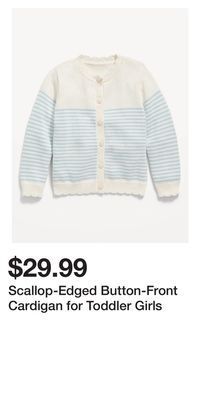 Old Navy Scallop-edged button-front cardigan for toddler girls offer