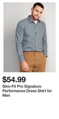Old Navy Slim-fit pro signature performance dress shirt for men offer