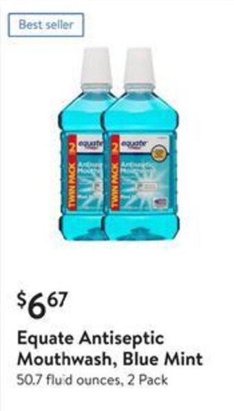 Walmart Equate Antiseptic Mouthwash, Blue Mint offer