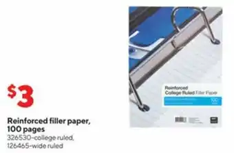 Staples Reinforced Filler Paper offer