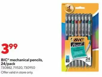 Staples BIC Mechanical Pensils offer