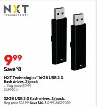 Staples NXT Technologies 16Gb USB 2.0 Flash Drive, 32Gb USB 2.0 Flash Drives offer