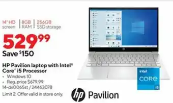 Staples HP Pavilion Laptop With Intel Core i5 Processor 14-DV0065st offer