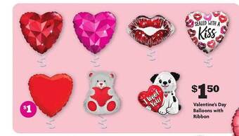 Family Dollar Valentine's day balloons with ribbon offer