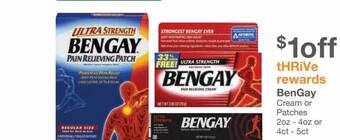 Kinney Drugs Bengay cream or patches offer