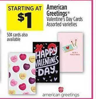 Dollar General American greetings valentine's day cards offer