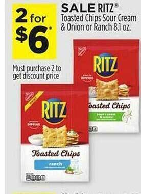 Dollar General Ritz toasted chips sour cream & onion or ranch offer
