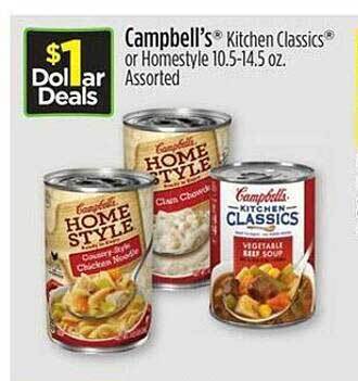 Dollar General Campbell's kitchen classics or homestyle offer