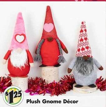 Dollar Tree Plush gnome décor offer