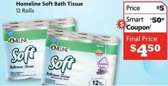 Family Dollar Homeline soft bath tissue offer