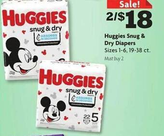 Family Dollar Huggies snug & dry diapers offer