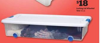 Family Dollar Locking lid wheeled tote offer