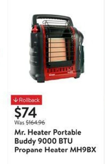 Walmart Mr. Heater Portable Buddy 9000 BTU Propane Heater MH9BX offer