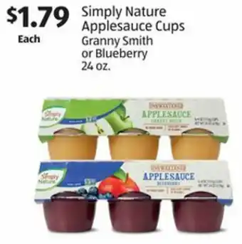 Aldi Simply Nature Applesauce Cups Granny Smith or Blueberry 24 oz offer