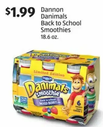Aldi Dannon Danimals Back To School Smoothies 18.6 oz offer