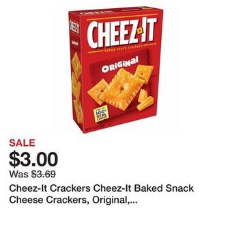 Wegmans Cheez-it crackers cheez-it baked snack cheese crackers, original, 12.4oz offer