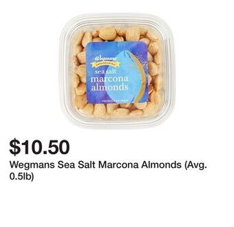 Wegmans Wegmans sea salt marcona almonds (avg. 0.5lb) offer