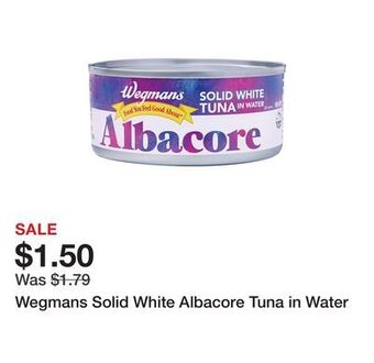 Wegmans Wegmans solid white albacore tuna in water offer