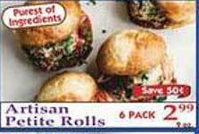 Market Basket Artisan petite rolls offer