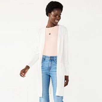 Kohl's Women's nine west high slit duster cardigan offer