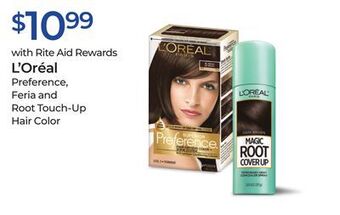 Rite Aid L'oréal preference, feria and root touch-up hair color offer