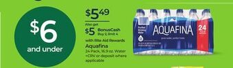 Rite Aid Aquafina offer