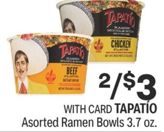 CVS Tapatío asorted ramen bowls 3.7 oz. offer