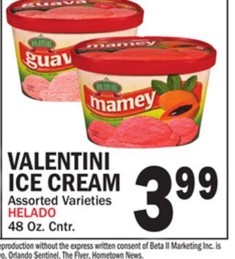 Bravo Supermarkets Valentini ice cream offer