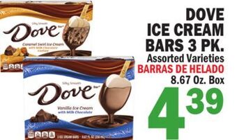 Bravo Supermarkets Dove ice cream bars 3 pk. offer