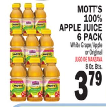 Bravo Supermarkets Mott's 100% apple juice 6 pack offer